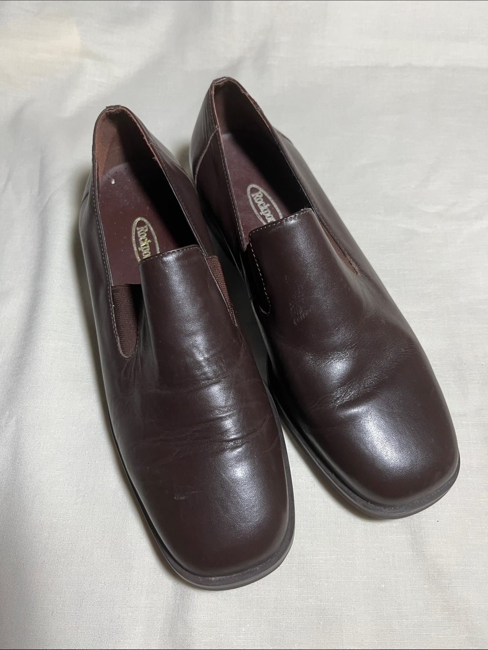 Rockport Women's Dark Brown Leather Slip-On Flats